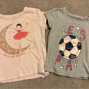 Carter's Gray Graphic Tee Set - Pink & Navy Accents